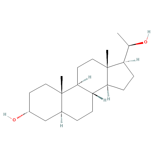 (3R,5S,8R,9S,10S,13S,14S,17S)-17-[(1R)-1-hydroxyethyl]-10,13-dimethyl-2,3,4,5,6,7,8,9,11,12,14,15,16,17-tetradecahydro-1H-cyclopenta[a]phenanthren-3-ol (CAS: 566-57-4) - Chemical Structure and Molecular Formula 