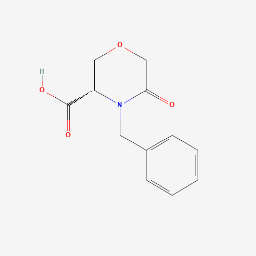 (3S)-4-benzyl-5-oxomorpholine-3-carboxylic acid (CAS: 106973-37-9) - Chemical Structure and Molecular Formula 