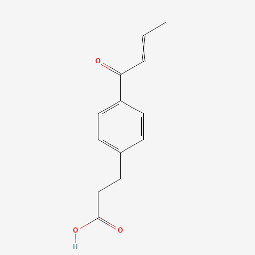 3-[4-[(E)-but-2-enoyl]phenyl]propanoic acid (CAS: 1081531-75-0) - Chemical Structure and Molecular Formula 