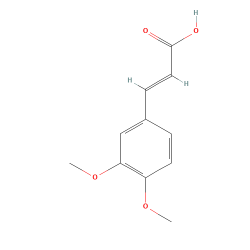 (E)-3-(3,4-dimethoxyphenyl)prop-2-enoic acid (CAS: 14737-89-4) - Chemical Structure and Molecular Formula 