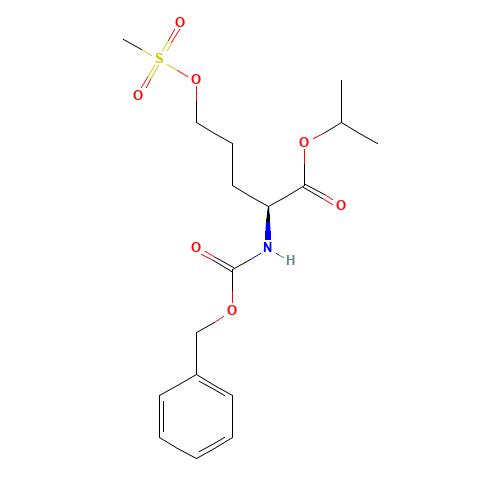 propan-2-yl (2S)-5-methylsulfonyloxy-2-(phenylmethoxycarbonylamino)pentanoate (CAS: 176237-45-9) - Chemical Structure and Molecular Formula 