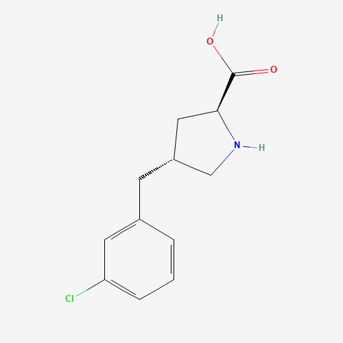 (2S,4R)-4-[(3-chlorophenyl)methyl]pyrrolidine-2-carboxylic acid (CAS: 1049978-11-1) - Chemical Structure and Molecular Formula 