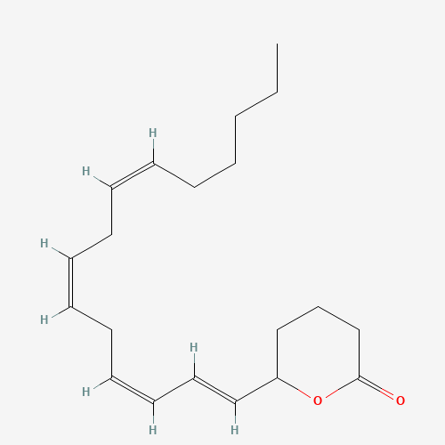 6-[(1E,3Z,6Z,9Z)-pentadeca-1,3,6,9-tetraenyl]oxan-2-one (CAS: 73279-37-5) - Chemical Structure and Molecular Formula 