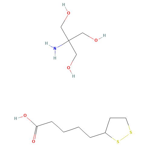 2-amino-2-(hydroxymethyl)propane-1,3-diol;5-[(3R)-dithiolan-3-yl]pentanoic acid (CAS: 14358-90-8) - Related Chemical Product