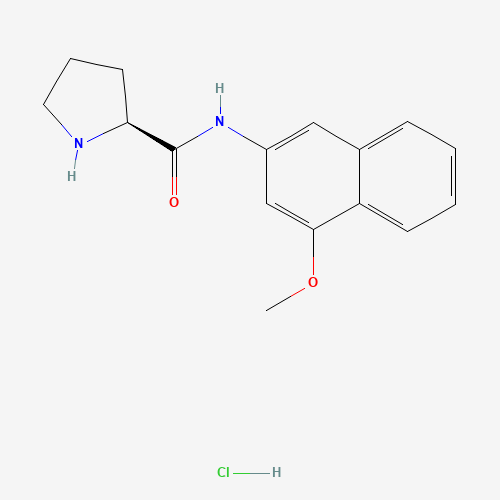 (2S)-N-(4-methoxynaphthalen-2-yl)pyrrolidine-2-carboxamide;hydrochloride (CAS: 100930-07-2) - Chemical Structure and Molecular Formula 