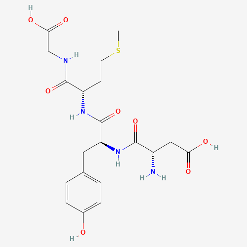 (3S)-3-amino-4-[[(2S)-1-[[(2S)-1-(carboxymethylamino)-4-methylsulfanyl-1-oxobutan-2-yl]amino]-3-(4-hydroxyphenyl)-1-oxopropan-2-yl]amino]-4-oxobutanoic acid (CAS: 80790-40-5) - Chemical Structure and Molecular Formula 