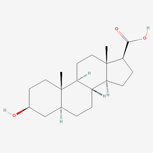 (3S,5S,8R,9S,10S,13S,14S,17S)-3-hydroxy-10,13-dimethyl-2,3,4,5,6,7,8,9,11,12,14,15,16,17-tetradecahydro-1H-cyclopenta[a]phenanthrene-17-carboxylic acid (CAS: 15173-54-3) - Related Chemical Product