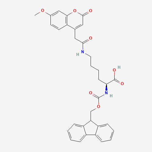 (2S)-2-(9H-fluoren-9-ylmethoxycarbonylamino)-6-[[2-(7-methoxy-2-oxochromen-4-yl)acetyl]amino]hexanoic acid (CAS: 386213-32-7) - Related Chemical Product