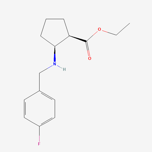ethyl (1R,2S)-2-[(4-fluorophenyl)methylamino]cyclopentane-1-carboxylate (CAS: 1033755-81-5) - Chemical Structure and Molecular Formula 
