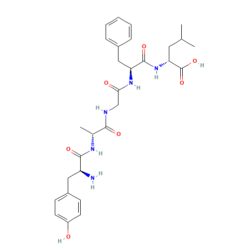 (2R)-2-[[(2S)-2-[[2-[[(2R)-2-[[(2S)-2-amino-3-(4-hydroxyphenyl)propanoyl]amino]propanoyl]amino]acetyl]amino]-3-phenylpropanoyl]amino]-4-methylpentanoic acid (CAS: 63631-40-3) - Related Chemical Product