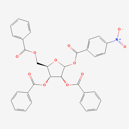 [(3R,4R,5R)-3,4-dibenzoyloxy-5-(benzoyloxymethyl)oxolan-2-yl] 4-nitrobenzoate (CAS: 34213-15-5) - Chemical Structure and Molecular Formula 