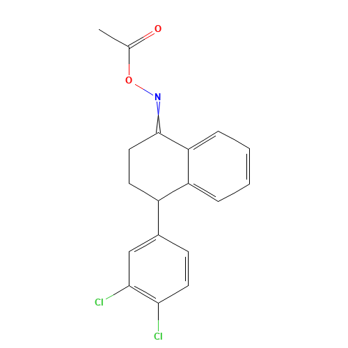 [(E)-[4-(3,4-dichlorophenyl)-3,4-dihydro-2H-naphthalen-1-ylidene]amino] acetate (CAS: 124345-15-9) - Chemical Structure and Molecular Formula 