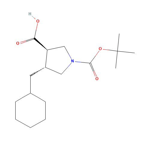 (3R,4R)-4-(cyclohexylmethyl)-1-[(2-methylpropan-2-yl)oxycarbonyl]pyrrolidine-3-carboxylic acid (CAS: 1263283-77-7) - Related Chemical Product