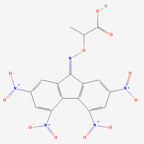 (2R)-2-[(2,4,5,7-tetranitrofluoren-9-ylidene)amino]oxypropanoic acid (CAS: 50874-31-2) - Chemical Structure and Molecular Formula 
