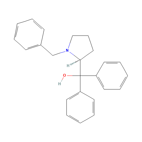 [(2S)-1-benzylpyrrolidin-2-yl]-diphenylmethanol (CAS: 118970-95-9) - Chemical Structure and Molecular Formula 
