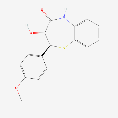 (2S,3S)-3-hydroxy-2-(4-methoxyphenyl)-3,5-dihydro-2H-1,5-benzothiazepin-4-one (CAS: 27068-88-8) - Chemical Structure and Molecular Formula 
