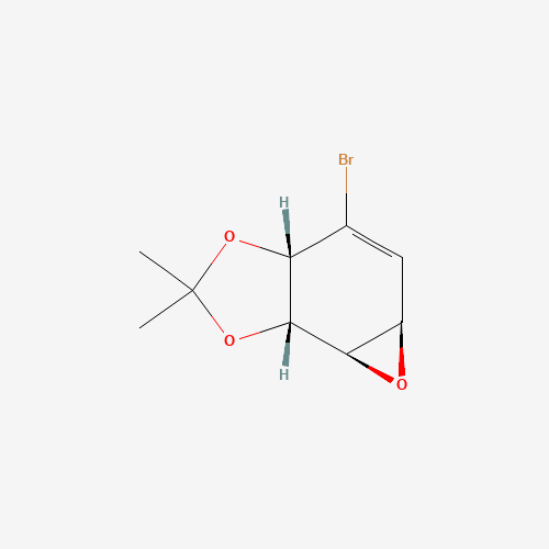 (3aS,5aR,6aR,6bS)-4-bromo-2,2-dimethyl-3a,5a,6a,6b-tetrahydrooxireno[2,3-g][1,3]benzodioxole (CAS: 130669-74-8) - Chemical Structure and Molecular Formula 