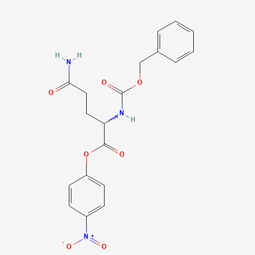 (4-nitrophenyl) (2S)-5-amino-5-oxo-2-(phenylmethoxycarbonylamino)pentanoate (CAS: 7763-16-8) - Chemical Structure and Molecular Formula 