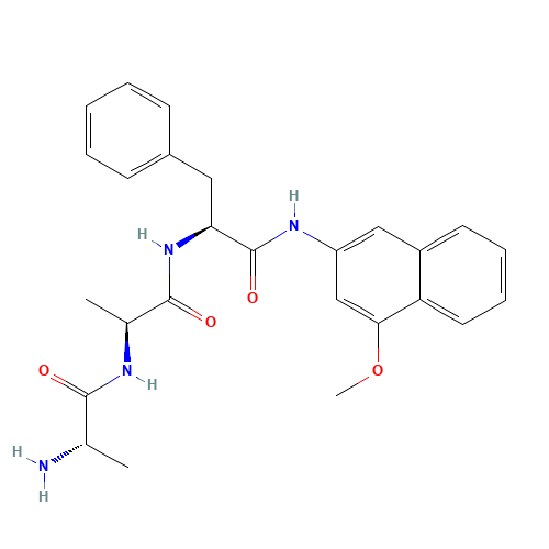 (2S)-2-[[(2S)-2-[[(2S)-2-aminopropanoyl]amino]propanoyl]amino]-N-(4-methoxynaphthalen-2-yl)-3-phenylpropanamide (CAS: 100900-09-2) - Chemical Structure and Molecular Formula 
