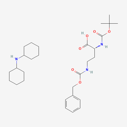 N-cyclohexylcyclohexanamine;(2R)-2-[(2-methylpropan-2-yl)oxycarbonylamino]-4-(phenylmethoxycarbonylamino)butanoic acid (CAS: 101854-42-6) - Chemical Structure and Molecular Formula 