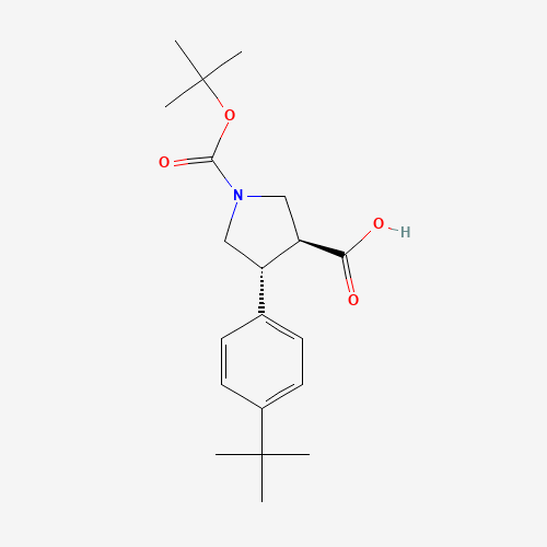 (3S,4R)-4-(4-tert-butylphenyl)-1-[(2-methylpropan-2-yl)oxycarbonyl]pyrrolidine-3-carboxylic acid (CAS: 1263281-72-6) - Related Chemical Product