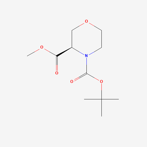 4-O-tert-butyl 3-O-methyl (3R)-morpholine-3,4-dicarboxylate (CAS: 885321-46-0) - Chemical Structure and Molecular Formula 