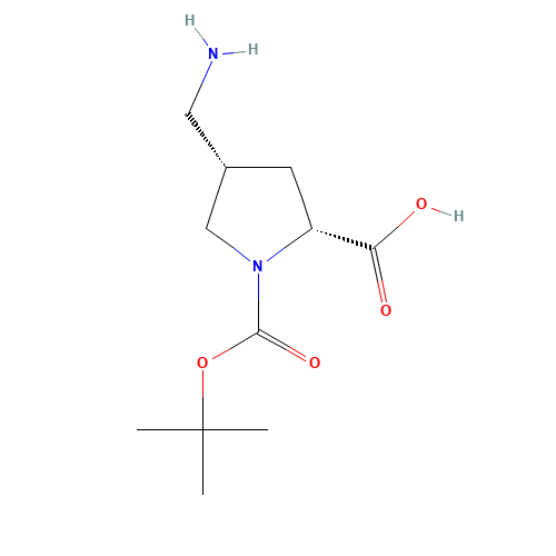 (2R,4S)-4-(aminomethyl)-1-[(2-methylpropan-2-yl)oxycarbonyl]pyrrolidine-2-carboxylic acid (CAS: 132622-86-7) - Related Chemical Product