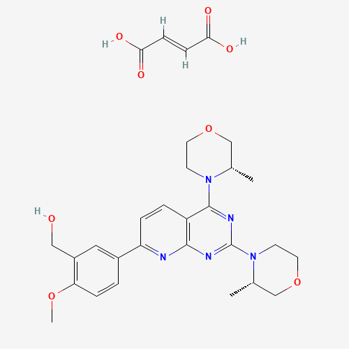 [5-[2,4-bis[(3S)-3-methylmorpholin-4-yl]pyrido[2,3-d]pyrimidin-7-yl]-2-methoxyphenyl]methanol;(E)-but-2-enedioic acid (CAS: 1201799-05-4) - Chemical Structure and Molecular Formula 