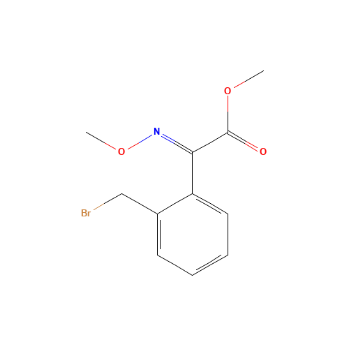 methyl (2E)-2-[2-(bromomethyl)phenyl]-2-methoxyiminoacetate (CAS: 133409-72-0) - Chemical Structure and Molecular Formula 