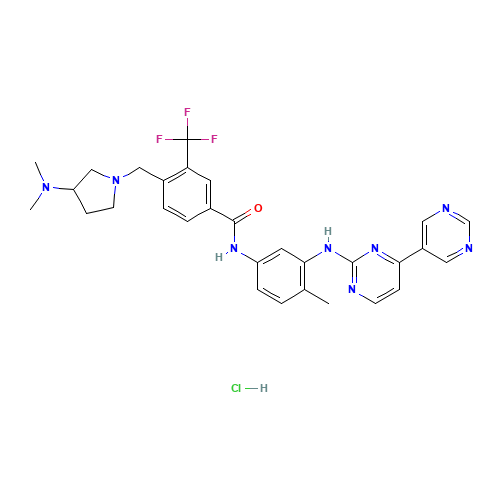 4-[[(3S)-3-(dimethylamino)pyrrolidin-1-yl]methyl]-N-[4-methyl-3-[(4-pyrimidin-5-ylpyrimidin-2-yl)amino]phenyl]-3-(trifluoromethyl)benzamide;hydrochloride (CAS: 859212-17-2) - Related Chemical Product