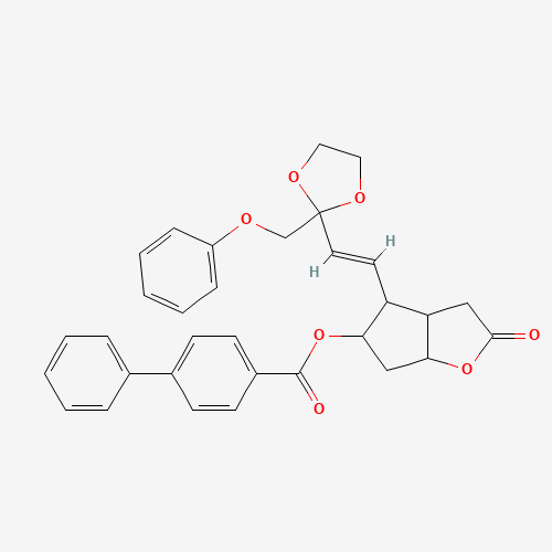 [2-oxo-4-[(E)-2-[2-(phenoxymethyl)-1,3-dioxolan-2-yl]ethenyl]-3,3a,4,5,6,6a-hexahydrocyclopenta[b]furan-5-yl] 4-phenylbenzoate (CAS: 118392-79-3) - Related Chemical Product