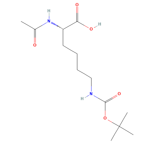 (2S)-2-acetamido-6-[(2-methylpropan-2-yl)oxycarbonylamino]hexanoic acid (CAS: 23500-04-1) - Chemical Structure and Molecular Formula 