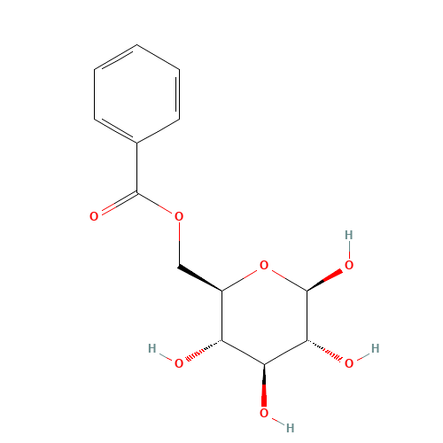 [(2R,3S,4S,5R,6R)-3,4,5,6-tetrahydroxyoxan-2-yl]methyl benzoate (CAS: 90-75-5) - Chemical Structure and Molecular Formula 