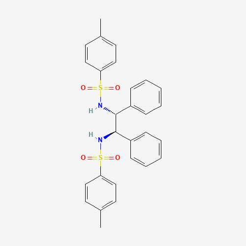 4-methyl-N-[(1R,2R)-2-[(4-methylphenyl)sulfonylamino]-1,2-diphenylethyl]benzenesulfonamide (CAS: 121758-19-8) - Chemical Structure and Molecular Formula 