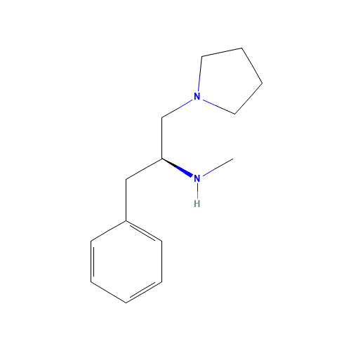 (2S)-N-methyl-1-phenyl-3-pyrrolidin-1-ylpropan-2-amine (CAS: 116508-54-4) - Chemical Structure and Molecular Formula 