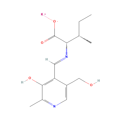 potassium;(2S,3S)-2-[[(E)-[5-(hydroxymethyl)-2-methyl-3-oxopyridin-4-ylidene]methyl]amino]-3-methylpentanoate (CAS: 57212-58-5) - Related Chemical Product