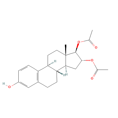 [(8R,9S,13S,14S,16R,17R)-17-acetyloxy-3-hydroxy-13-methyl-6,7,8,9,11,12,14,15,16,17-decahydrocyclopenta[a]phenanthren-16-yl] acetate (CAS: 805-26-5) - Chemical Structure and Molecular Formula 