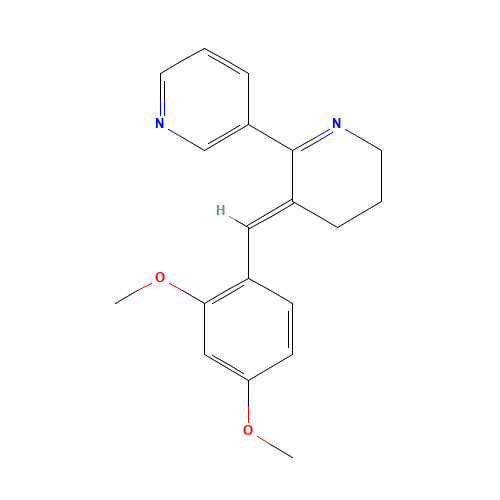 3-[(5E)-5-[(2,4-dimethoxyphenyl)methylidene]-3,4-dihydro-2H-pyridin-6-yl]pyridine (CAS: 148372-04-7) - Related Chemical Product