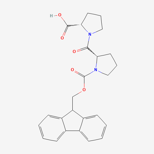 (2S)-1-[(2S)-1-(9H-fluoren-9-ylmethoxycarbonyl)pyrrolidine-2-carbonyl]pyrrolidine-2-carboxylic acid (CAS: 129223-22-9) - Chemical Structure and Molecular Formula 