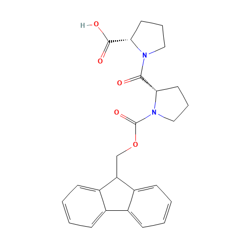 (2S)-1-[(2S)-1-(9H-fluoren-9-ylmethoxycarbonyl)pyrrolidine-2-carbonyl]pyrrolidine-2-carboxylic acid (CAS: 129223-22-9) - Chemical Structure and Molecular Formula 