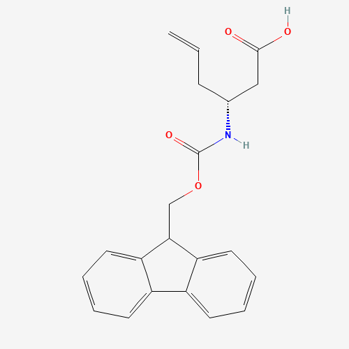 (3R)-3-(9H-fluoren-9-ylmethoxycarbonylamino)hex-5-enoic acid (CAS: 269726-95-6) - Chemical Structure and Molecular Formula 