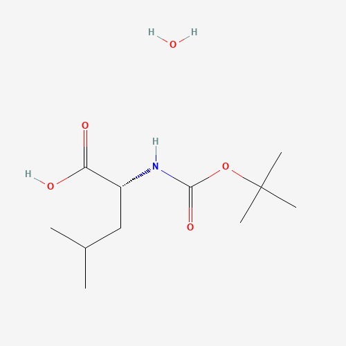 (2R)-4-methyl-2-[(2-methylpropan-2-yl)oxycarbonylamino]pentanoic acid;hydrate (CAS: 200937-17-3) - Chemical Structure and Molecular Formula 