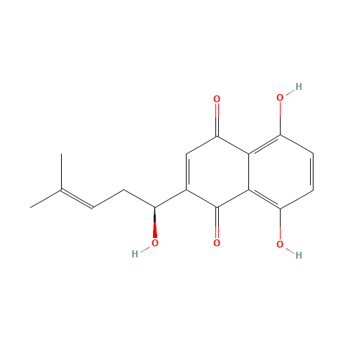 5,8-dihydroxy-2-[(1S)-1-hydroxy-4-methylpent-3-enyl]naphthalene-1,4-dione (CAS: 23444-65-7) - Related Chemical Product