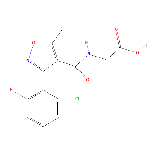 2-({[3-(2-chloro-6-fluorophenyl)-5-methyl-4-isoxazolyl]carbonyl}amino)acetic acid (CAS: 866150-92-7) - Related Chemical Product