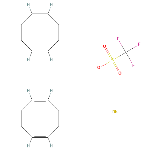 Bis(1,5-cyclooctadiene)rhodiuM(I) trifluoroMethanesulfonate (CAS: 99326-34-8) - Chemical Structure and Molecular Formula 