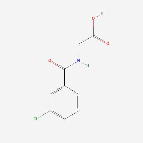 (3-CHLORO-BENZOYLAMINO)-ACETIC ACID (CAS: 57728-59-3) - Chemical Structure and Molecular Formula 