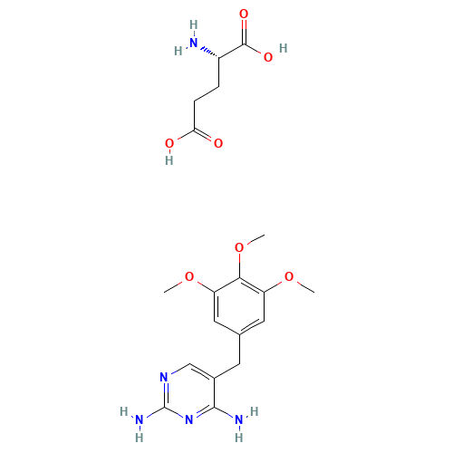 L-Glutamic acid, compound with 5-((3,4,5-trimethoxyphenyl)methyl)pyrimidine-2,4-diamine (1:1) (CAS: 94232-28-7) - Related Chemical Product