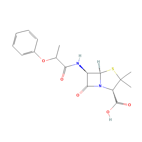 Phenethicillin (CAS: 147-55-7) - Chemical Structure and Molecular Formula 
