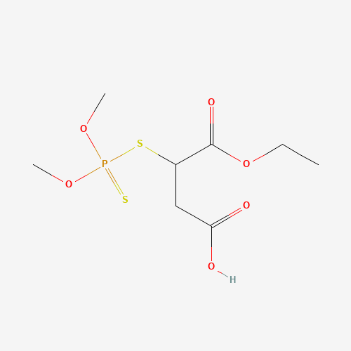 3-dimethoxyphosphinothioylsulfanyl-4-ethoxy-4-oxobutanoic acid (CAS: 35884-76-5) - Chemical Structure and Molecular Formula 