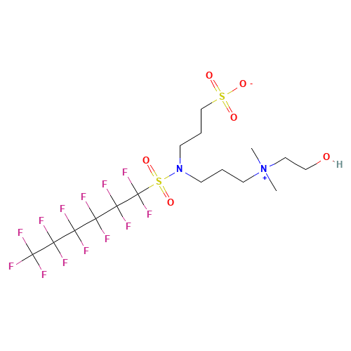 3-[3-[2-hydroxyethyl(dimethyl)azaniumyl]propyl-(1,1,2,2,3,3,4,4,5,5,6,6,6-tridecafluorohexylsulfonyl)amino]propane-1-sulfonate (CAS: 38850-58-7) - Related Chemical Product
